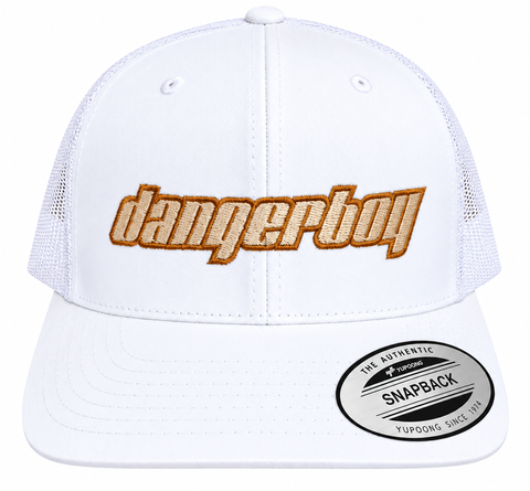 Dangerboy Snapback Hat – White-Gold Embroid