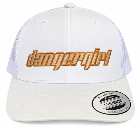 Dangergirl Snapback Hat – White-Gold Embroid