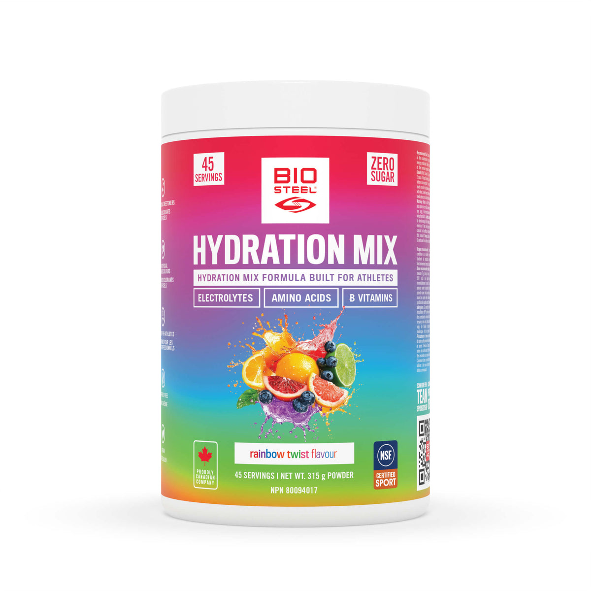BIOSTEEL HYDRATION MIX / Rainbow Twist / 45 Servings