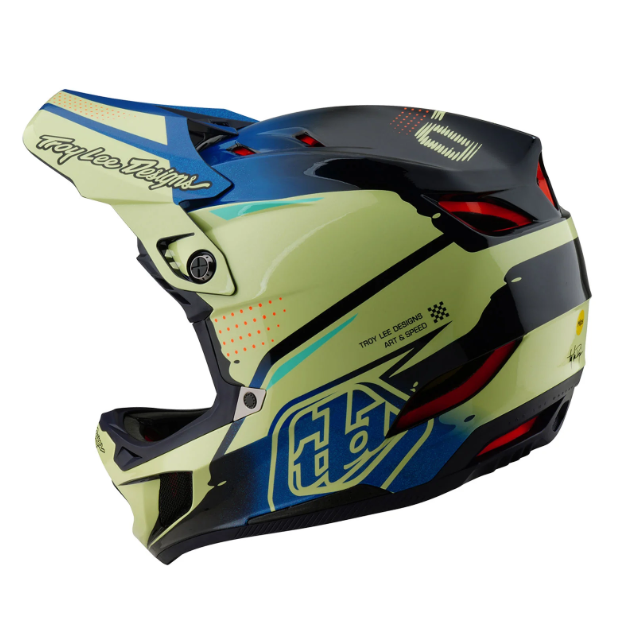 Motocross helmet with visible branding on a white background