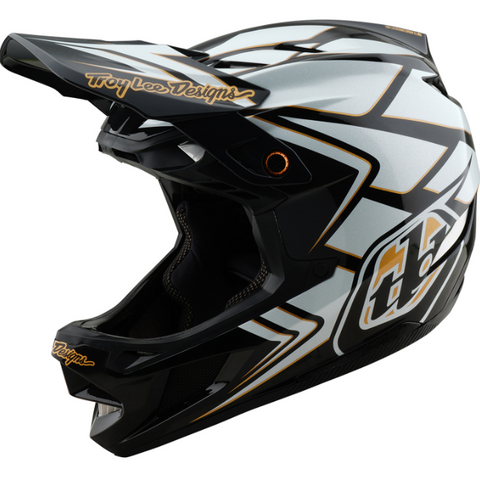 Motocross helmet with Troy Lee Designs branding on a white background