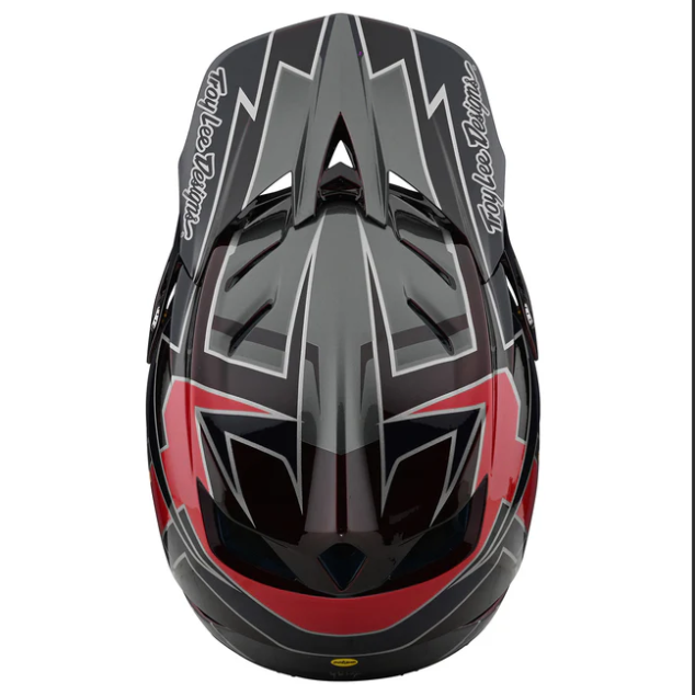 Black and red motocross helmet with 'TLD' branding on a white background