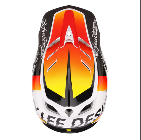 Troy Lee Designs D4 Composite BMX Full-Face Helmet Qualifier White / Orange