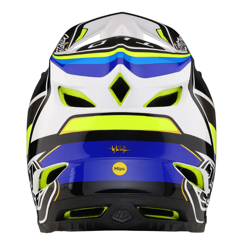 Colorful motorcycle helmet with a white background