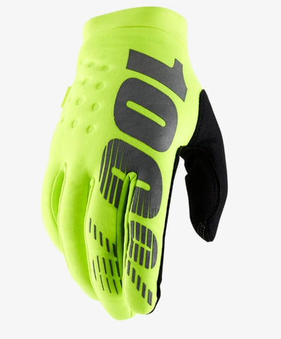 100% Percent BRISKER Gloves Youth Neon Yellow