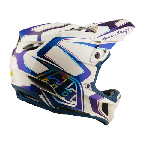 Troy Lee Designs D4 Composite Helmet Flared White / Indigo