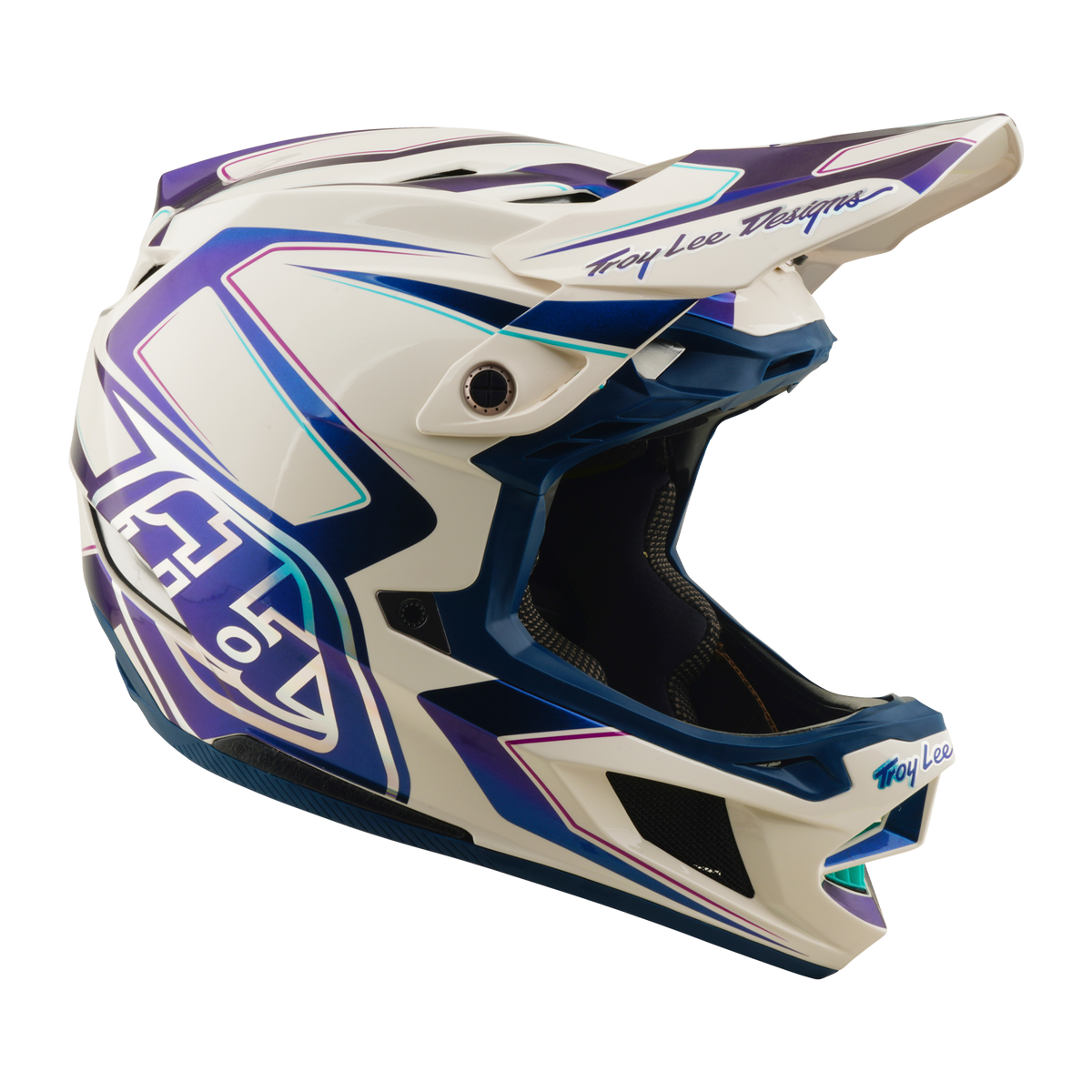 Troy Lee Designs D4 Composite Helmet Flared White / Indigo