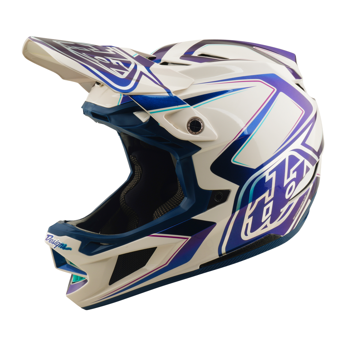 Troy Lee Designs D4 Composite Helmet Flared White / Indigo