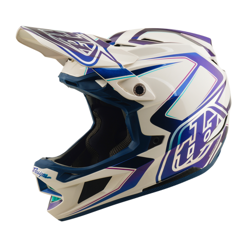 Troy Lee Designs D4 Composite Helmet Flared White / Indigo