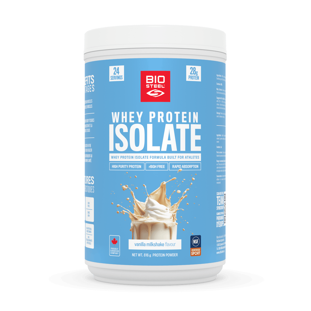 BIOSTEEL WHEY PROTEIN ISOLATE / Vanilla / 24 Servings