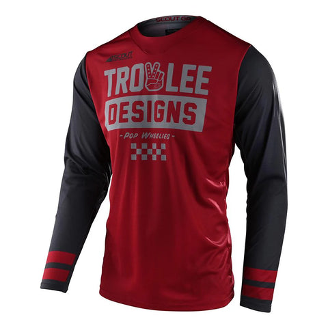 TROY LEE DESIGNS Scout GP Off-Road Jersey Peace & Wheelies Burgundy / Dark Gray