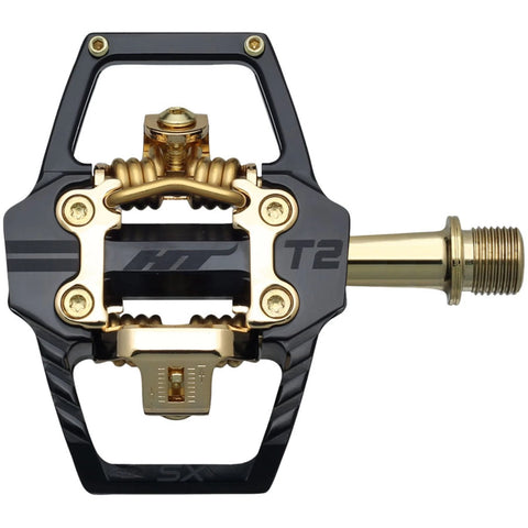 HT T2-SX BMX Clipless Pedals – Black/Gold 2024 Olympic Edition