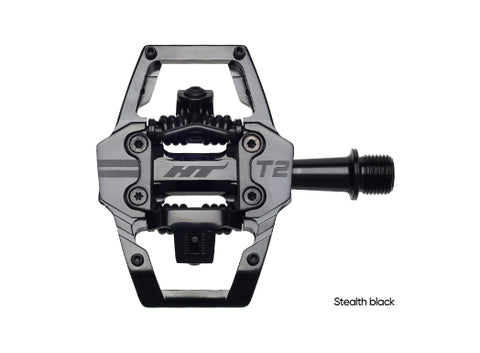 HT T2 Clipless Pedals – Aluminum MTB/BMX Pedals with Adjustable Tension