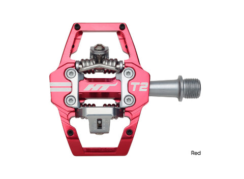 HT T2 Clipless Pedals – Aluminum MTB/BMX Pedals with Adjustable Tension