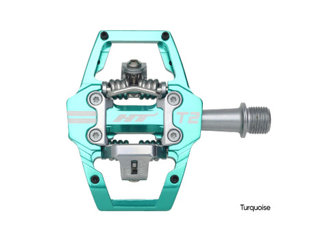 HT T2 Clipless Pedals – Aluminum MTB/BMX Pedals with Adjustable Tension