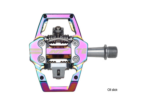 HT T2 Clipless Pedals – Aluminum MTB/BMX Pedals with Adjustable Tension